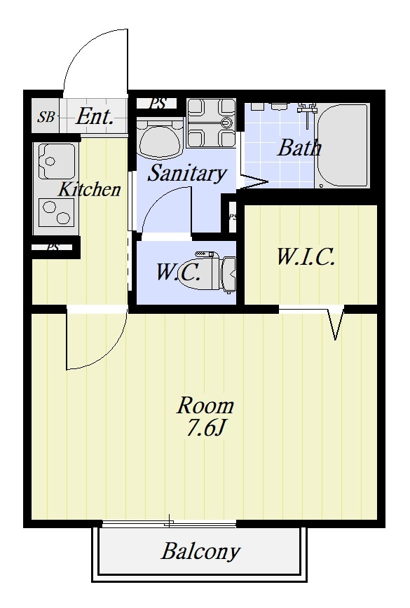 セブンスコート 206号室の間取り