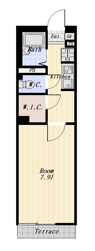 エスポワール西横浜 102号室の間取り