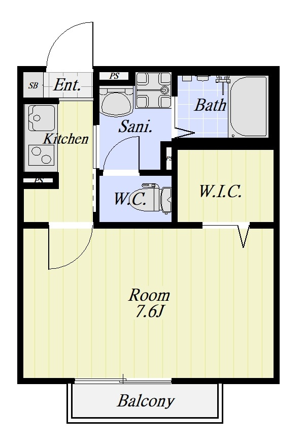 セブンスコート 103号室の間取り