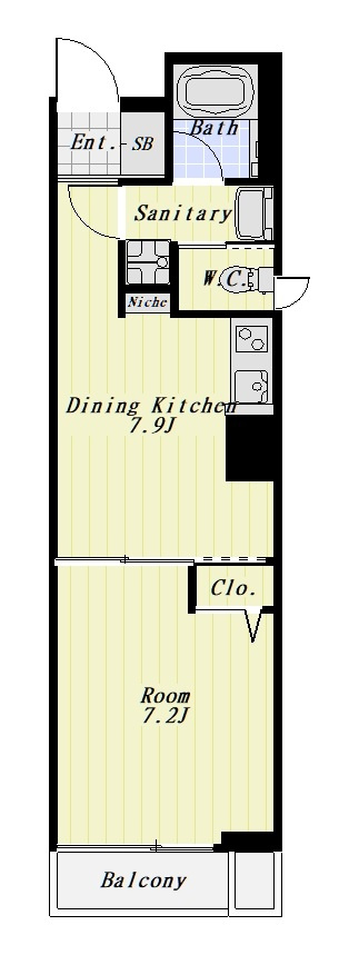 ロハス八百吉 701号室の間取り