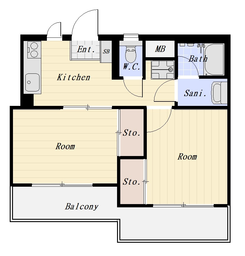 リジェールイン大森 102号室の間取り