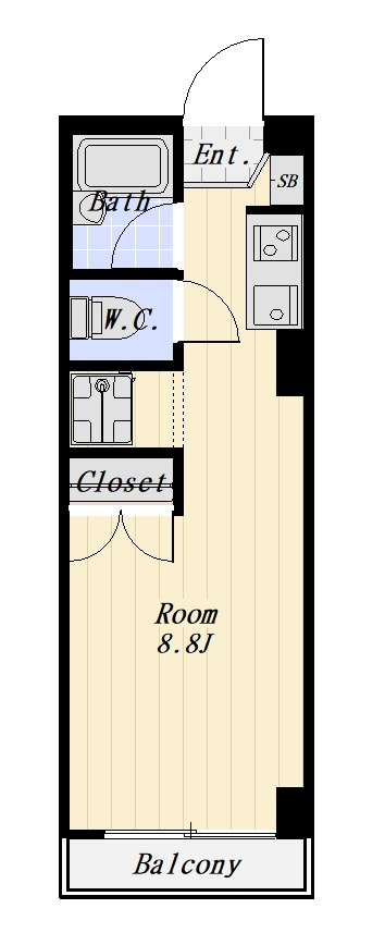 センチュリーハウス戸越 403号室の間取り