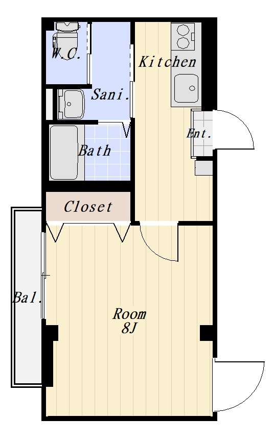 エスポワール大森 203号室の間取り