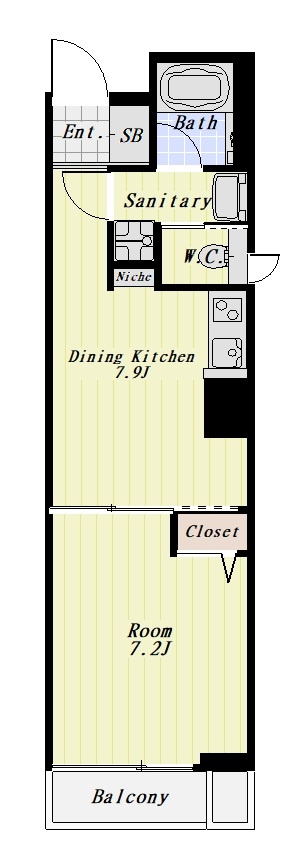 ロハス八百吉 401号室の間取り