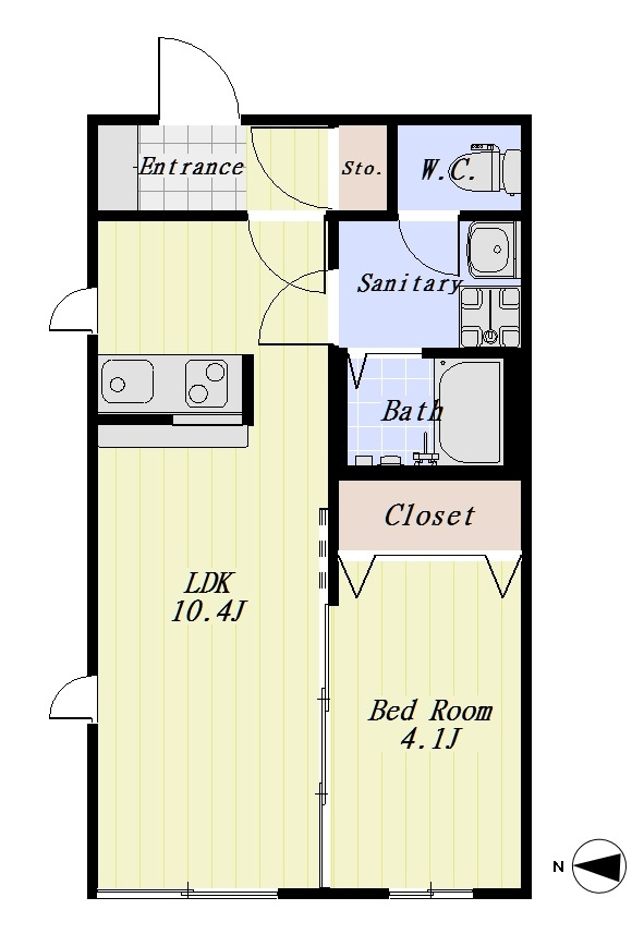 B-フォレスト 102号室の間取り