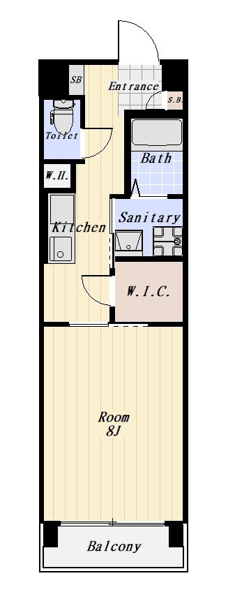 ボーブリアンあさひ 101号室の間取り