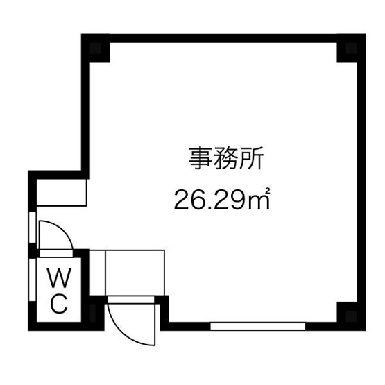 【間取り】 | グランデ堺東1階事務所