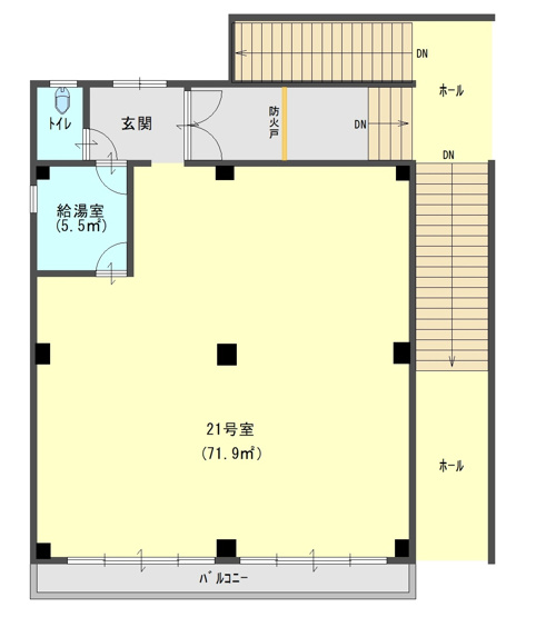 【間取り】 | 恩智駅前プラザビル2階テナント