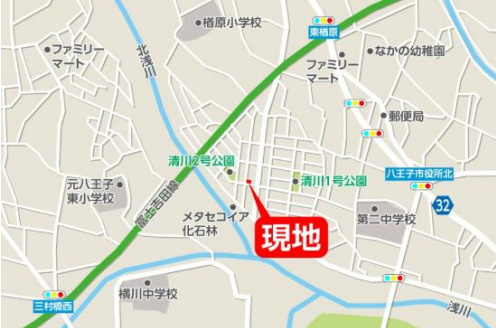 祝：成約済み　八王子市　清川町　新築戸建て　１期の地図|～仲介手数料無料☆八王子ひなた不動産～八王子市清川町　新築戸建て
