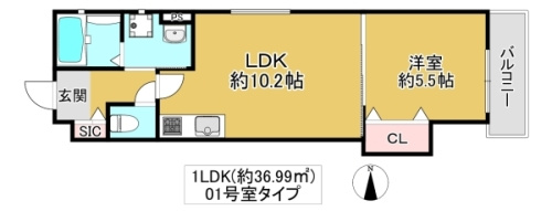 大阪市鶴見区諸口１丁目のアパートの間取り