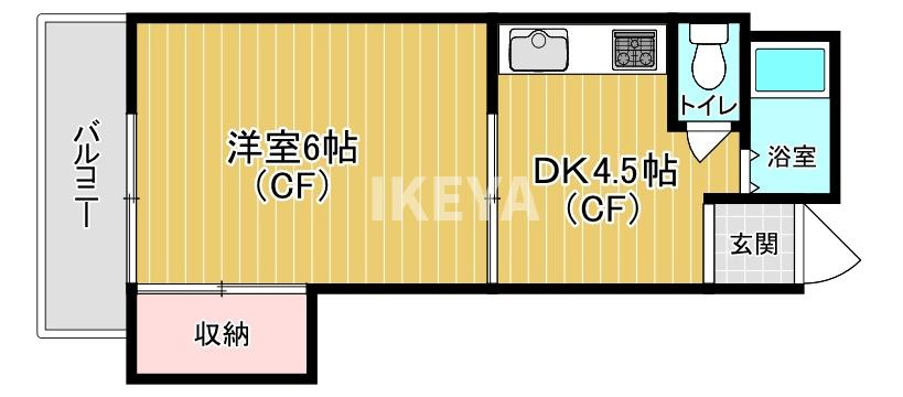 ハイツ南ながらの間取り