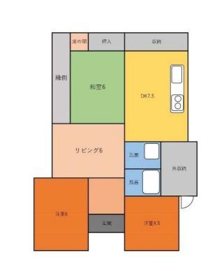 和歌山市相坂　中古戸建の間取り