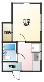 【間取り】 | コーポ　ロッティー | 21.06㎡