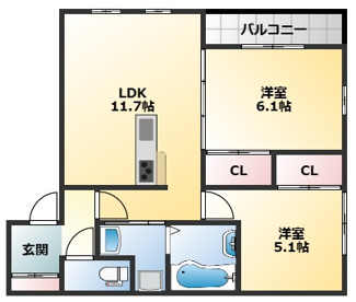 【間取り】 | グレイスメゾン永和