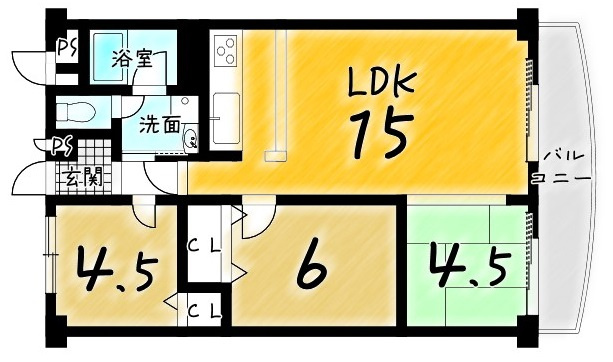 深草西浦住宅の間取り