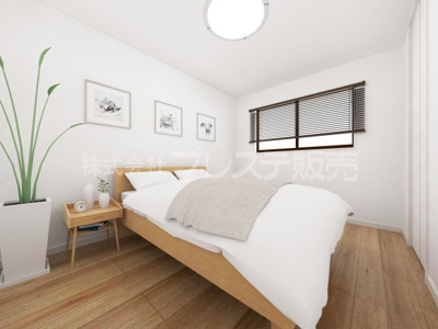 【洋室】 | 生駒市谷田町の新築一戸建 全２区画 | Ｂ号地２階洋室（主寝室）完成イメージ／全室南向きですので、陽あたり良好です♪