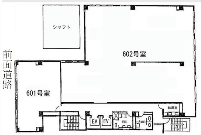 【間取り】 | 横浜駅徒歩6分 ブライト横浜ビル 6階 27.87坪 スケルトン