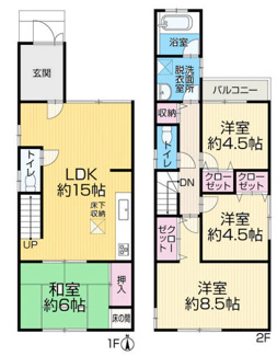 【間取り】 | 尼崎市稲葉荘４丁目中古戸建　早く帰りたくなる家 | ゆったりとした４LDKの間取りでファミリー様におすすめです♪室内外リフォーム令和７年４月完成予定です！！