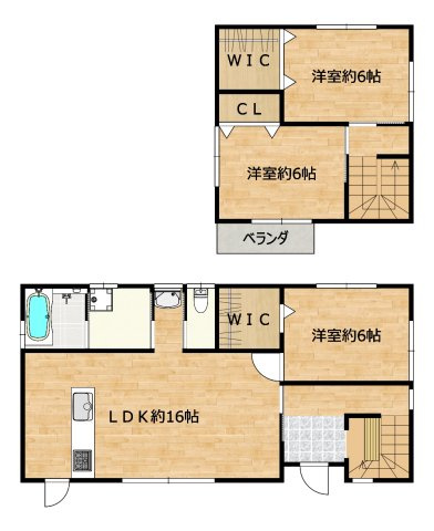 都城市平江町の中古一戸建の間取り