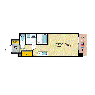 神戸市中央区御幸通２丁目の賃貸マンションの間取り