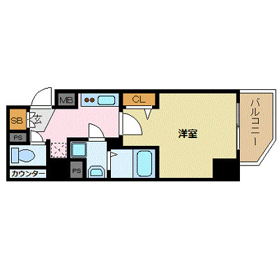 神戸市中央区海岸通４丁目の賃貸マンションの間取り