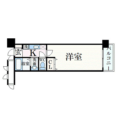 神戸市中央区磯上通３丁目の賃貸マンションの間取り