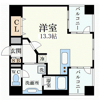 神戸市中央区加納町２丁目の賃貸マンションの間取り