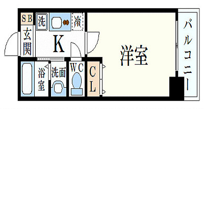 神戸市中央区磯上通３丁目の賃貸マンションの間取り