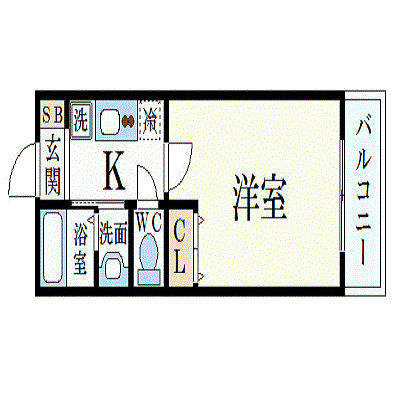 神戸市中央区磯上通３丁目の賃貸マンションの間取り