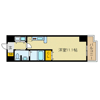 神戸市中央区磯辺通３丁目の賃貸マンションの間取り
