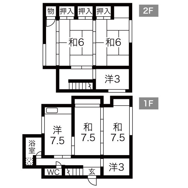 下霞城戸建の間取り