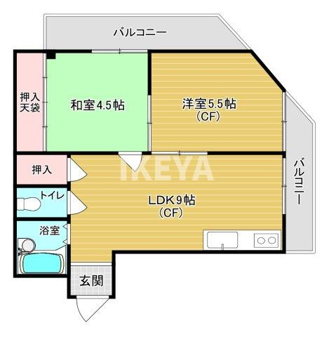 ハイツ南ながらの間取り
