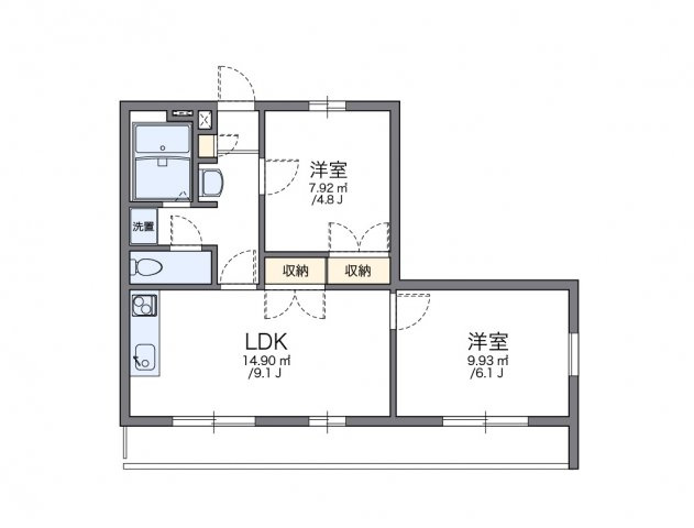 レオパレスしおかぜⅡの間取り