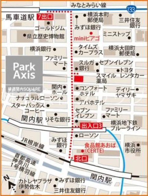 パークアクシス横濱関内スクエアの地図