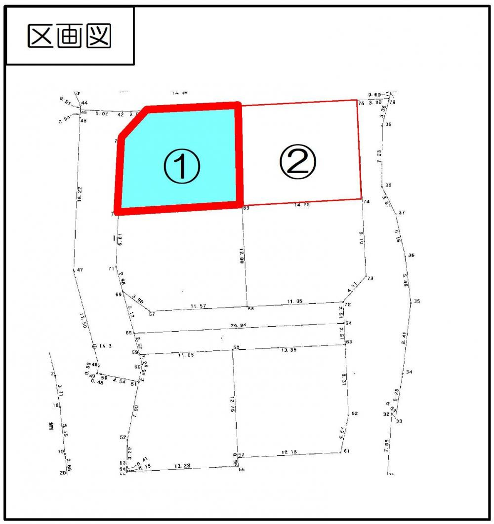 玉島乙島2期⑵①号地の区画図