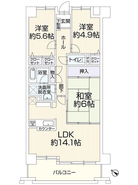 シティパル春日Ⅱの間取り
