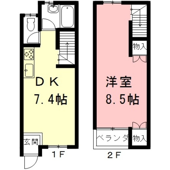 岐阜市柳津町丸野２丁目のアパートの間取り
