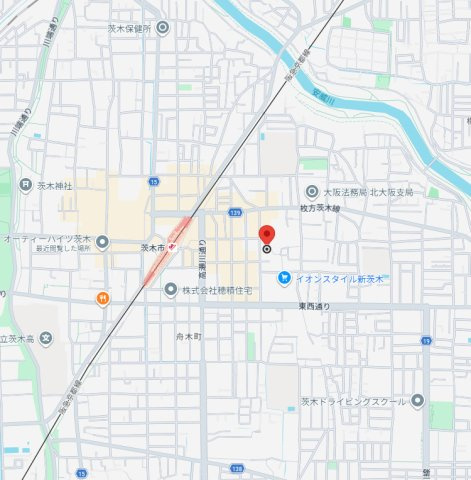 アンソレイユ茨木中津町の地図