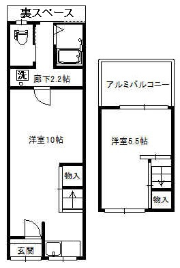 赤川貸家の間取り