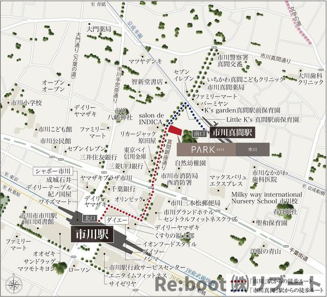 パークアクシス市川の地図