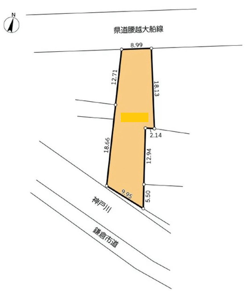 海まで徒歩５分！３路線利用可能な海近の売地の土地図