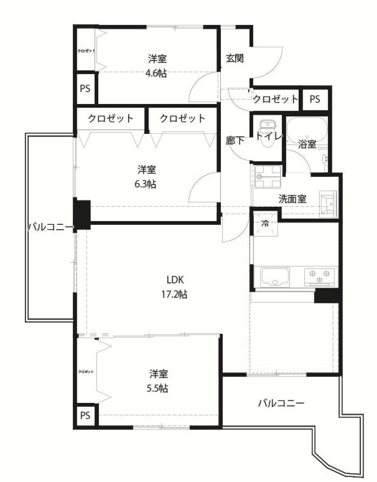 四季の街 ドゥ・モンターニュ虹の間取り