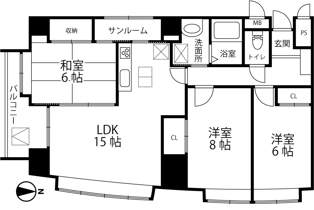 メリディアンコートの間取り