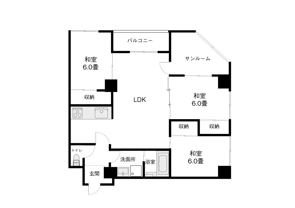 扇ヶ丘ビルの間取り