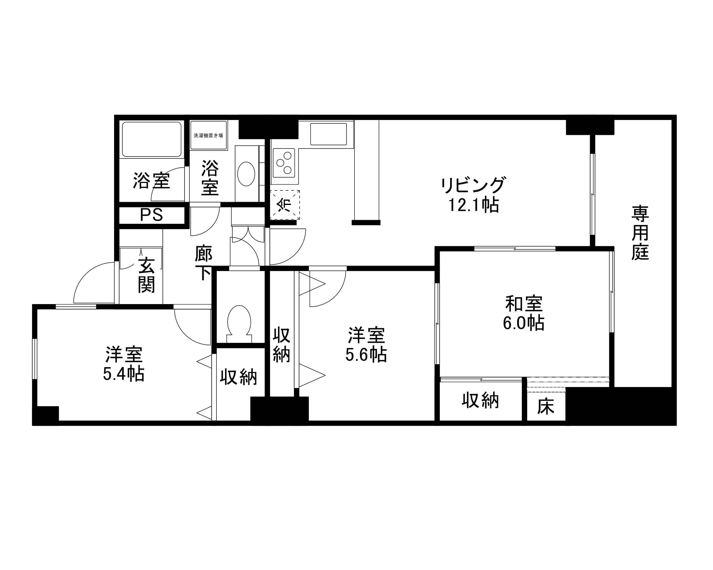 プレミアム金沢駅西の間取り