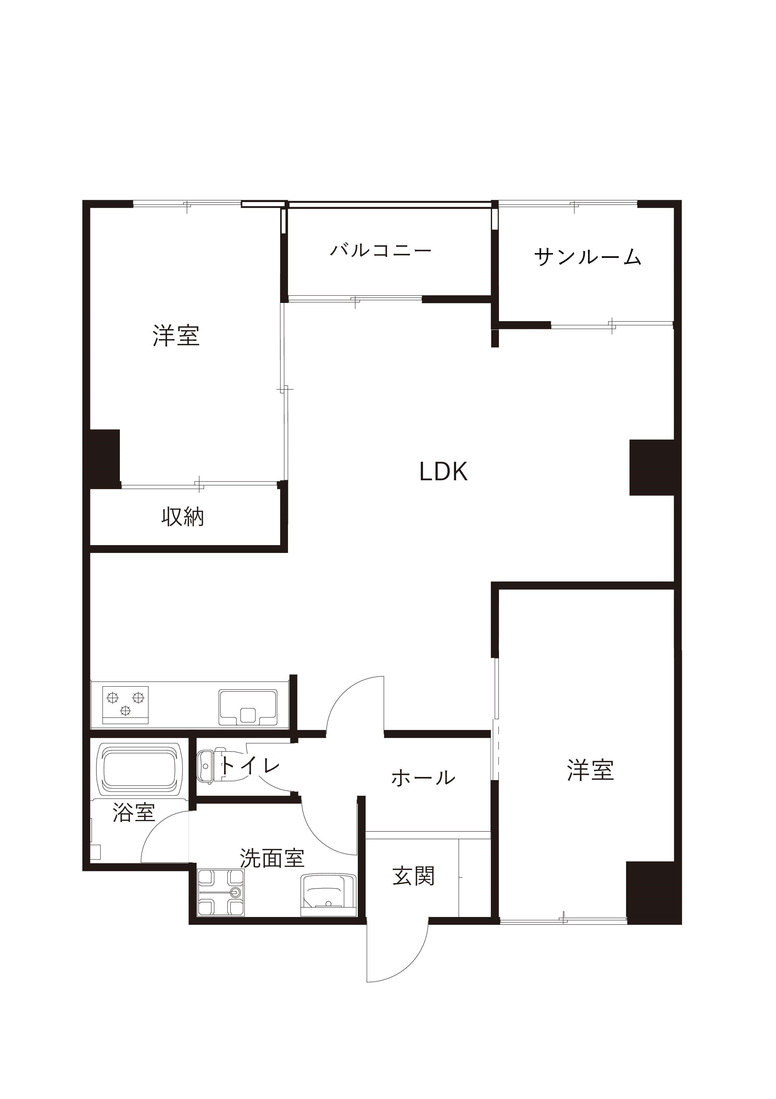 扇ヶ丘ビルの間取り