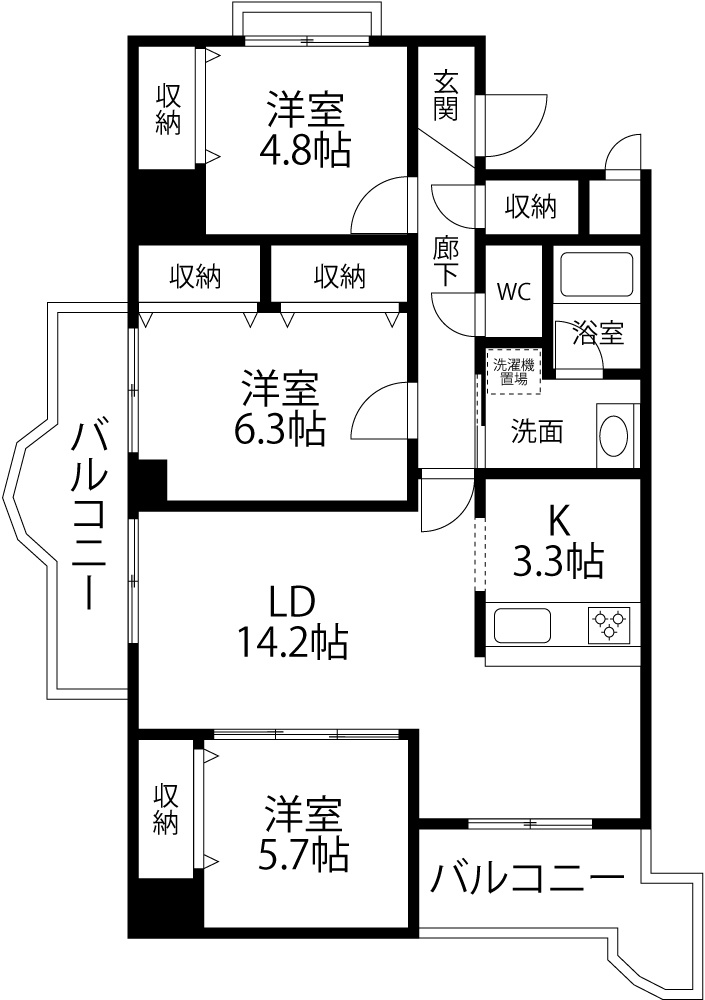 四季の街 ドゥ・モンターニュ虹の間取り