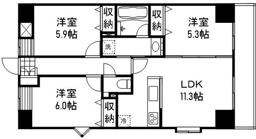 ラ・ペジブル駅西の間取り