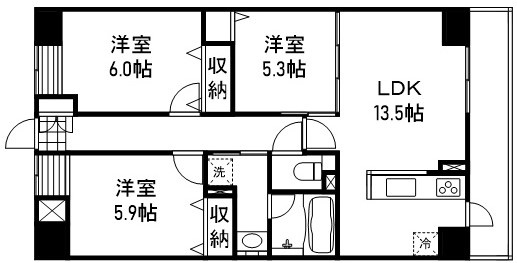 ラ・ペジブル駅西の間取り