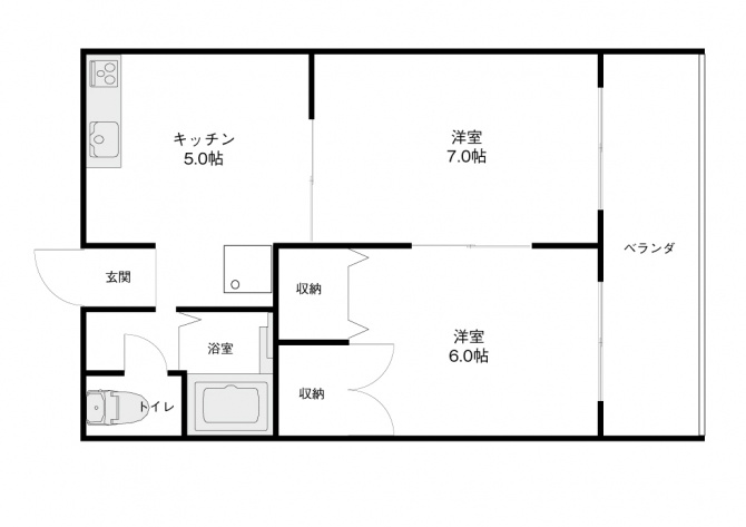 金沢市藤江北４丁目の賃貸マンションの間取り